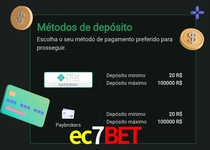 O cassino ec7bet oferece uma grande variedade de métodos de pagamento